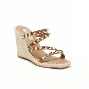 Steven New York Keina Wedge Sandal in Cognac Size 11 NWT